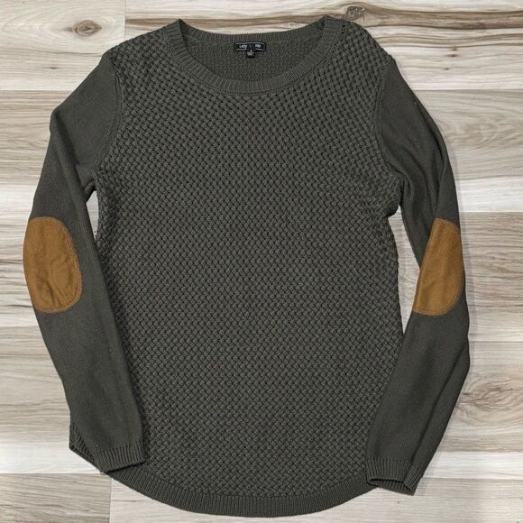 Stitch Fix Lety & Me Josey Elbow Patch Sweater Green Women’s Small - Picture 2 of 4
